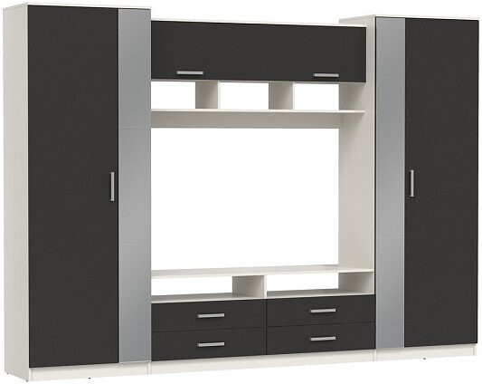 

Стенка Олмеко Вена (белый/диамант серый/ДВПО белый)