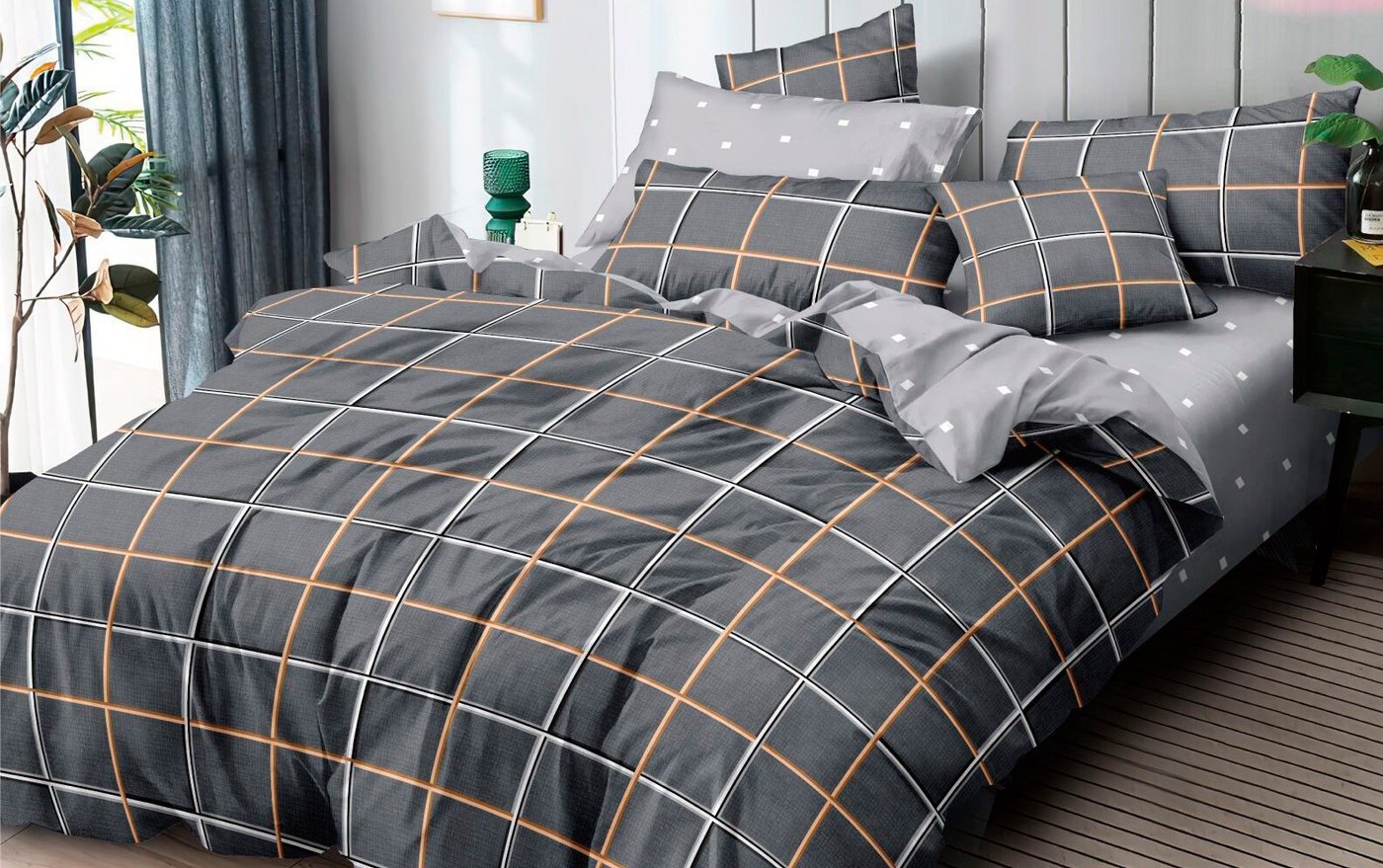 

Постельное белье Luxor №F 77020 A/B N Евро (поплин)