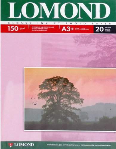 

Фотобумага Lomond Глянцевая А3+ 150 г/кв.м. 20 листов (0102026)
