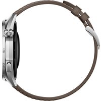 Умные часы Huawei Watch GT 6 46 мм (серебристый, с коричневым кожаным ремешком, международная версия)