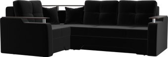 Лига диванов Комфорт 102606 (левый, микровельвет, черный)