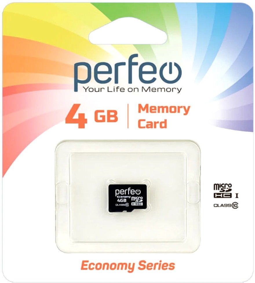 

Карта памяти Perfeo microSDHC PF4GMCSH10ES 4GB
