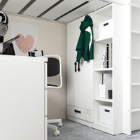 Кровать-чердак Ikea Смостад 200x90 (белый, серый) 994.374.51