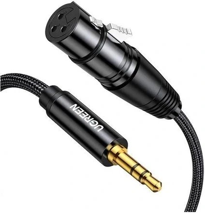 Кабель Ugreen AV182 20244 3.5 мм - XLR (2 м, черный)
