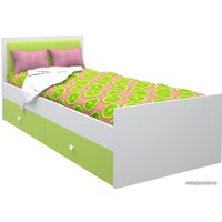 Кровать-тахта МДК Феникс с мягким изголовьем и ящиками 80x160 Ф4-160-Л (лайм)