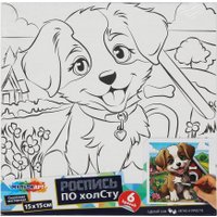 Набор для рисования MultiArt Холст для росписи Щенок у будки CANV15X15-118890