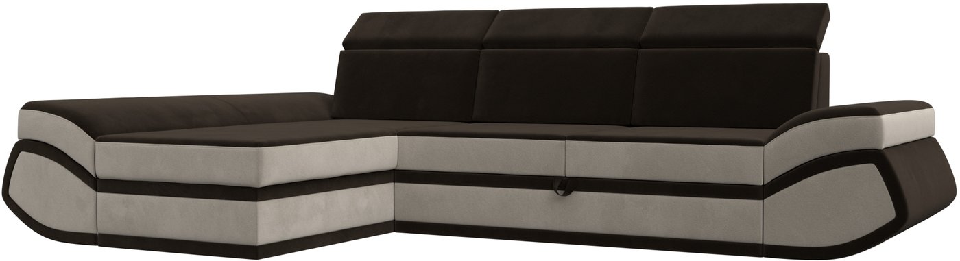 

Угловой диван Лига диванов Лига-032 левый 121654L (микровельвет, коричневый/бежевый)