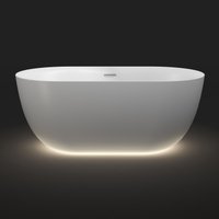 Ванна Wellsee Chic Riviera 170x76 23680501R (отдельностоящая ванна с подсветкой белый глянец, экран, ножки, сифон-автомат хром)