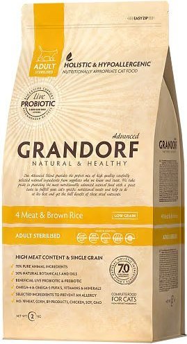 

Сухой корм для кошек Grandorf Cat 4 Meat Probiotic Sterilised (8кг)