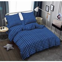 Евро комплект постельного белья Amore Mio Indigo 200x215