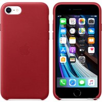 Чехол для телефона Apple Leather Case для iPhone SE 2020 (красный)