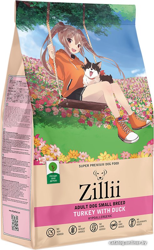 Сухой корм для собак Zillii Adult Dog Small Breed индейка с уткой 800 г