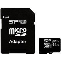 Карта памяти Silicon-Power microSDXC Elite UHS-1 (Class 10) 64 GB (SP064GBSTXBU1V10-SP)