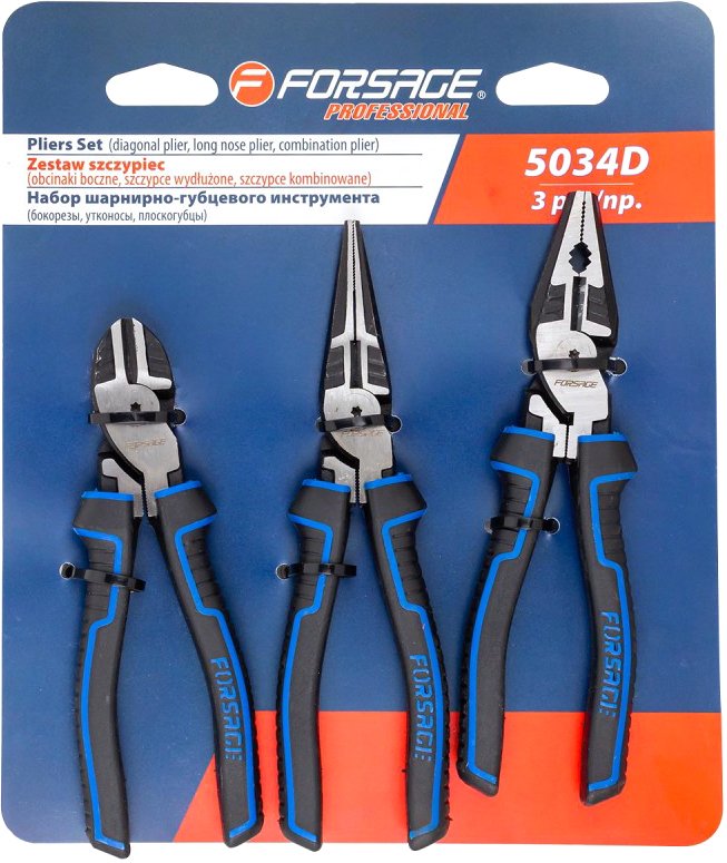 

Набор пассатижей FORSAGE F-5034D (3 предмета)