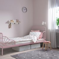 Растущая кровать Ikea Миннен 200x80 (светло-розовый, раздвижная) 394.188.13