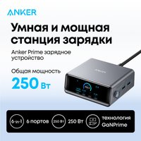 Сетевое зарядное Anker Prime A2345 250W GaN Charging Station (черный)