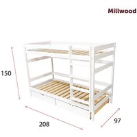 Двухъярусная кровать Millwood SweetDreams 3800 90x200 (сосна белая)