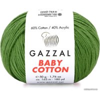 Пряжа для вязания Gazzal Baby cotton 3467 50 г 165 м (зеленый)