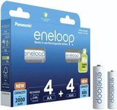 Eneloop AA 2000mAh 4 шт + AAA 800mAh 4 шт BK-KJMCDE44E