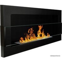 Биокамин BiokominkiGMT 900x400 (черный структурный, со стеклом)