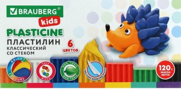 

Пластилин BRAUBERG Kids 106435 (6 цв)