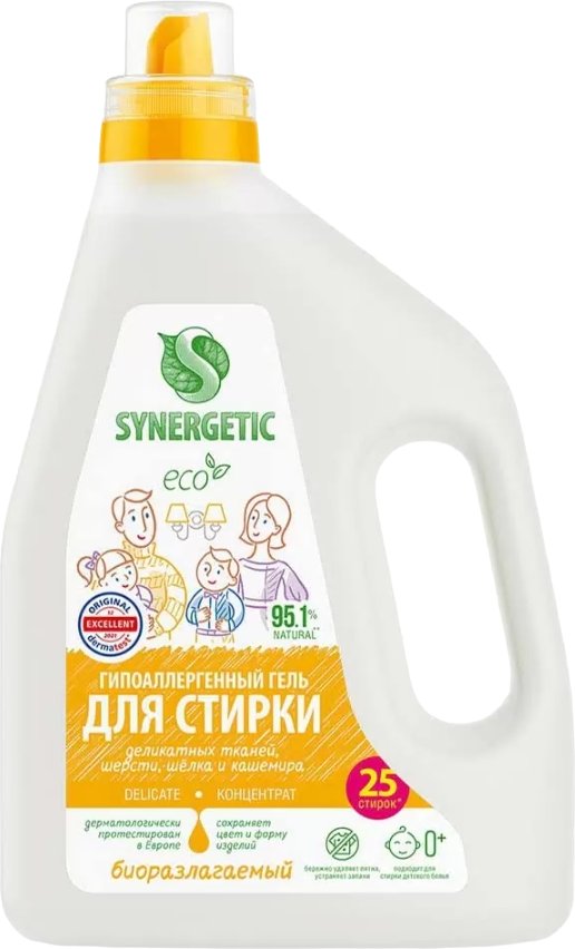

Гель для стирки Synergetic Delicate биоразлагаемый 1.5 л