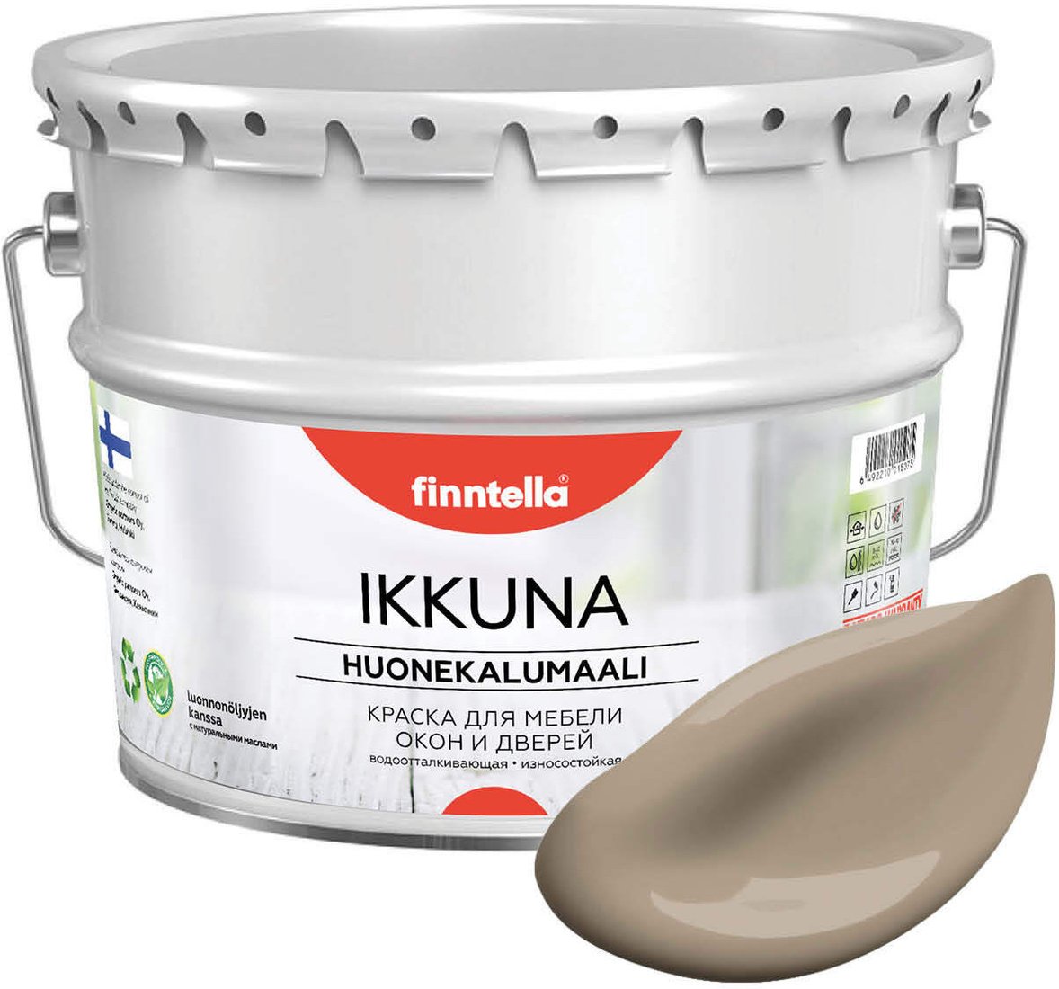 

Краска Finntella Ikkuna Pehmea F-34-1-9-FL095 9 л (коричневый)