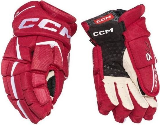 Перчатки CCM FT6 Jr JS Gloves Red/White 10 (красно-белые)