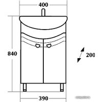  Onika Тумба под умывальник Манго 40.11 (белый) [104002]