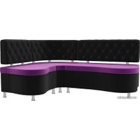 Угловой диван Лига диванов Вегас 105182 (левый, фиолетовый/черный)