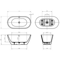 Ванна BelBagno Due BB701-1400-720-K
