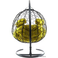 Подвесное кресло M-Group Для двоих 11450311 (серый ротанг/желтая подушка)