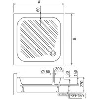 Душевой поддон RGW B/CL-S 90x90