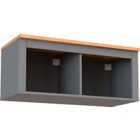 Полка Mio Tesoro Сага навесная 2 секции (серый/ясень)