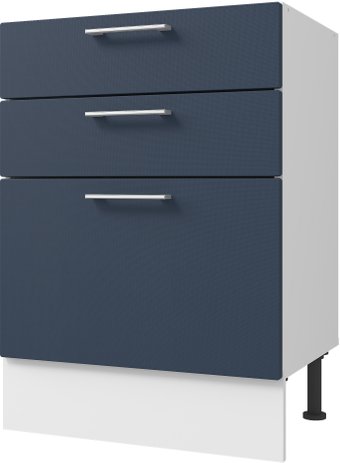 Шкаф напольный Горизонт Оптима 80 3 ящика (холст сапфир)