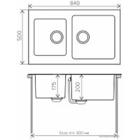 Кухонная мойка Tolero Twist TTS-840 (черный 911)