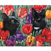 Картина по номерам Белоснежка Среди тюльпанов 191-AB