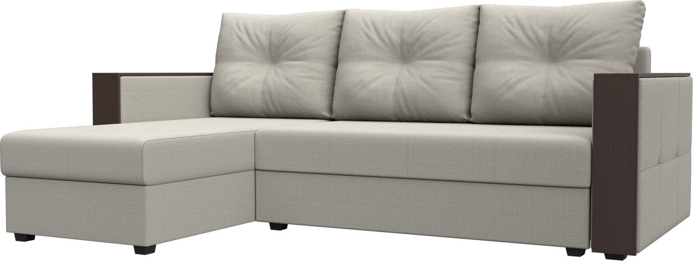 

Угловой диван Лига диванов Валенсия Лайт левый 125970L (рогожка амур бежевый)