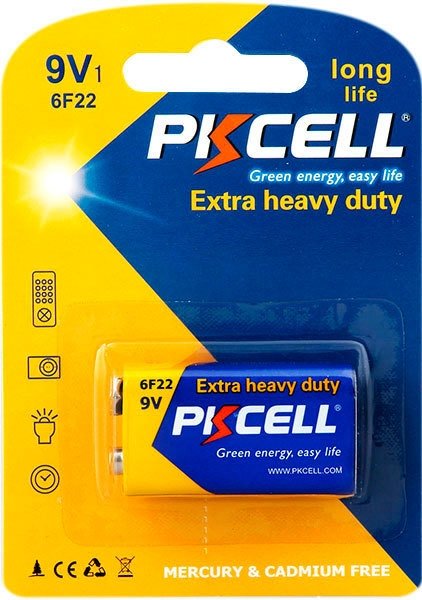 

Батарейка PKCELL Extra Heavy Duty Battery 6F22 9V