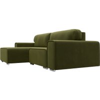 Угловой диван Лига диванов Лига-029 левый 121920L (микровельвет зеленый)