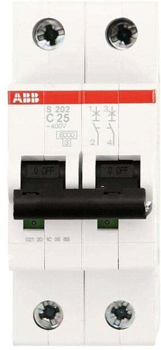 Выключатель автоматический ABB S 202 2P С 25А 6кА 2M 2CDS252001R0254