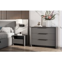 Комод NN мебель МС Камелия 1 К 3 ящика (графит серый)
