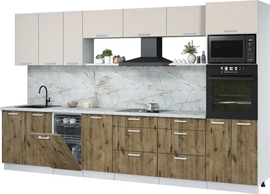 

Готовая кухня Интерлиния Мила Лайт 3.5-ПМ3 (персидский жемчуг/дуб веллингтон/серый каспий)