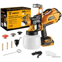 Краскораспылитель Deko DKSG20K3 (с 1-им АКБ, желтый/черный)