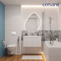 Унитаз подвесной Cersanit Brasko Slim 64824 + Aqua Prime М 50 68179 с кнопкой Corner 64077 (кнопка белый)