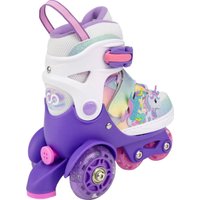 Роликовые коньки Cosmoride Fei + набор защиты (р-р 31-34, белый/фиолетовый)