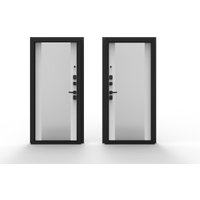 Металлическая дверь Guard Line зеркало 86x205 правая (графит/шагрень белая)