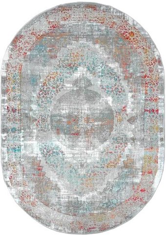 Ковер для жилой комнаты Milat Leda C797F-L-GRAY-BURGUNDY-OVAL (1.2x1.7)