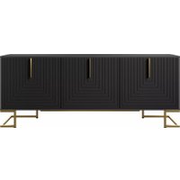 Тумба Involux Неаполь 212T011 (графит/черный матовый/золото)