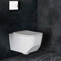 Унитаз подвесной Roxen Boro One Rimless 6 в 1 StounFix Dual Fresh 518414 (кнопка: хром)